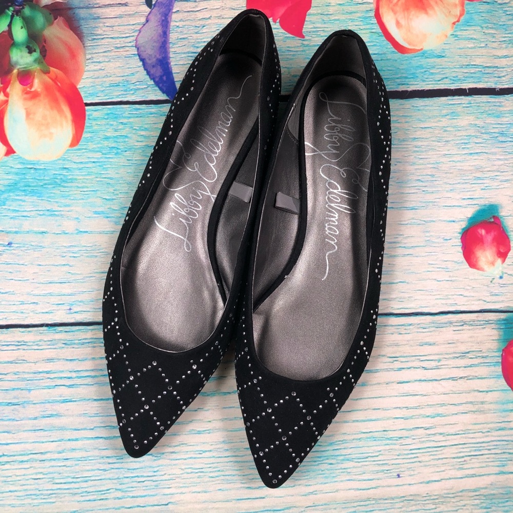 Libby Edelman Roscoe Studded Black Flats